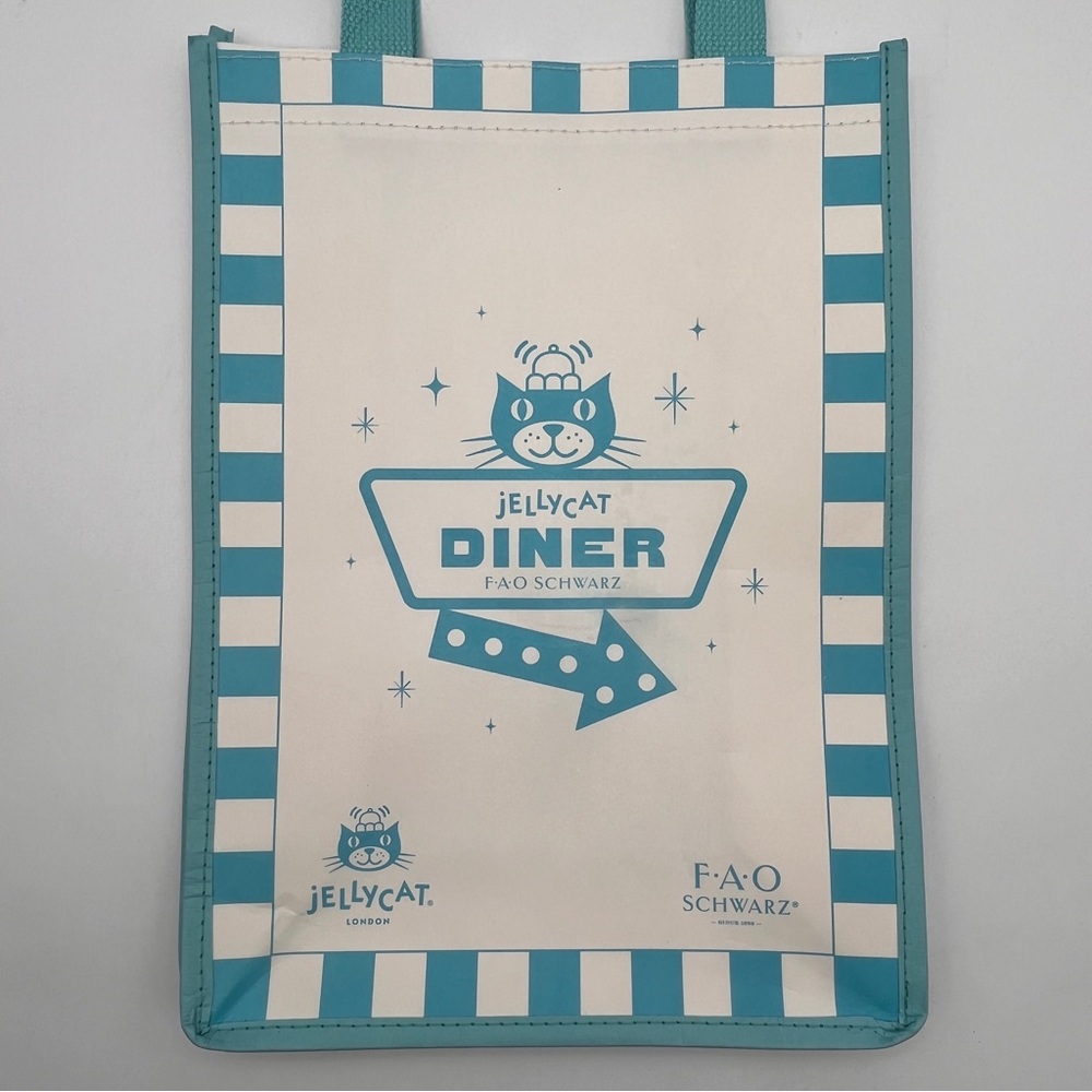 Jellycat Diner Teal and White Shopping Tote Bag